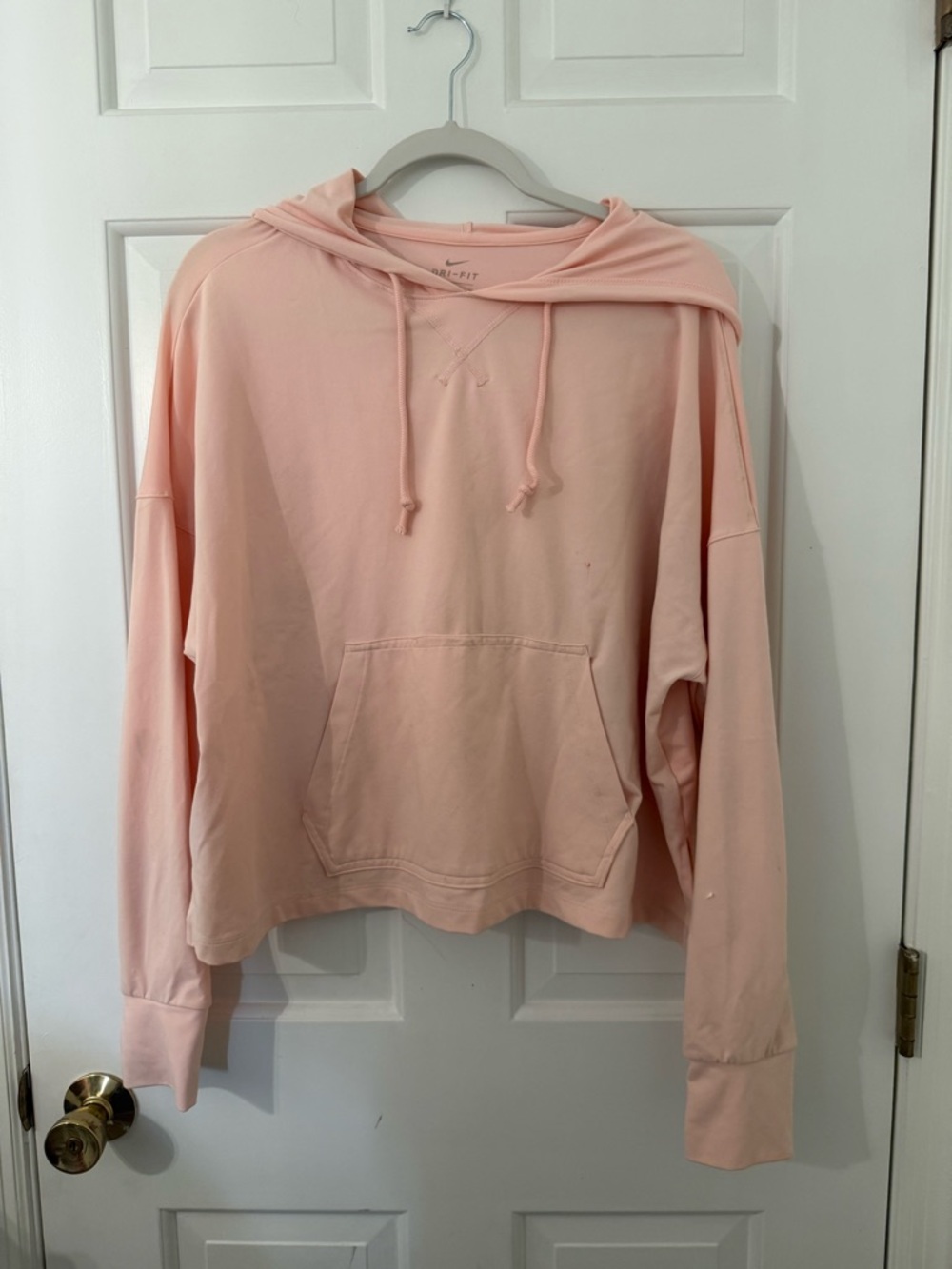 Nike Women's Light Pink Hooded Pullover Sweatshirt